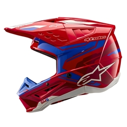 Mx Helma Alpinestars SM5 Action 2 Helmet Bright Red / Blue Glossy