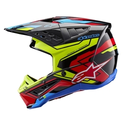 Mx Helma Alpinestars SM5 Action 2 Helmet Black / Yellow Fluo / Bright Red Glossy