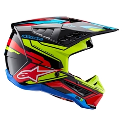 Mx Helma Alpinestars SM5 Action 2 Helmet Black / Yellow Fluo / Bright Red Glossy