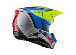 Mx Helma Alpinestars SM5 Sail Helmet Yellow Fluo / Enamel / Blue Silver Glossy