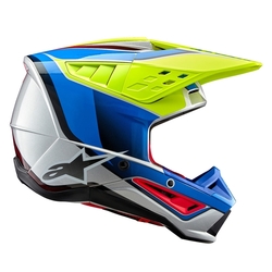 Mx Helma Alpinestars SM5 Sail Helmet Yellow Fluo / Enamel / Blue Silver Glossy