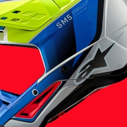 Mx Helma Alpinestars SM5 Sail Helmet Yellow Fluo / Enamel / Blue Silver Glossy
