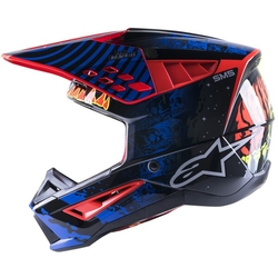 Mx Helma Alpinestars SM5 Solar Flare Black / Blue / Red Fluo Glossy