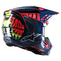 Mx Helma Alpinestars SM5 Solar Flare Black / Blue / Red Fluo Glossy