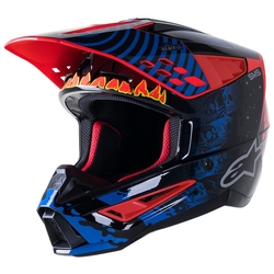 Mx Helma Alpinestars SM5 Solar Flare Black / Blue / Red Fluo Glossy