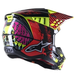 Mx Helma Alpinestars SM5 Solar Flare Black / Red Fluo / Yellow Fluo Glossy