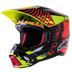 Mx Helma Alpinestars SM5 Solar Flare Black / Red Fluo / Yellow Fluo Glossy