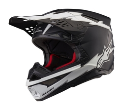 Mx Helma Alpinestars Supertech M10 Ampress Helmet  Black / White Matte