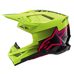 Mx Helma Alpinestars Supertech M10 Unite Helmet Yellow Fluo / Black / Diva Pink Glossy