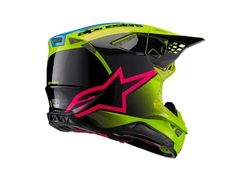Mx Helma Alpinestars Supertech M10 Unite Helmet Yellow Fluo / Black / Diva Pink Glossy