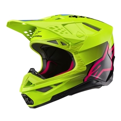 Mx Helma Alpinestars Supertech M10 Unite Helmet Yellow Fluo / Black / Diva Pink Glossy