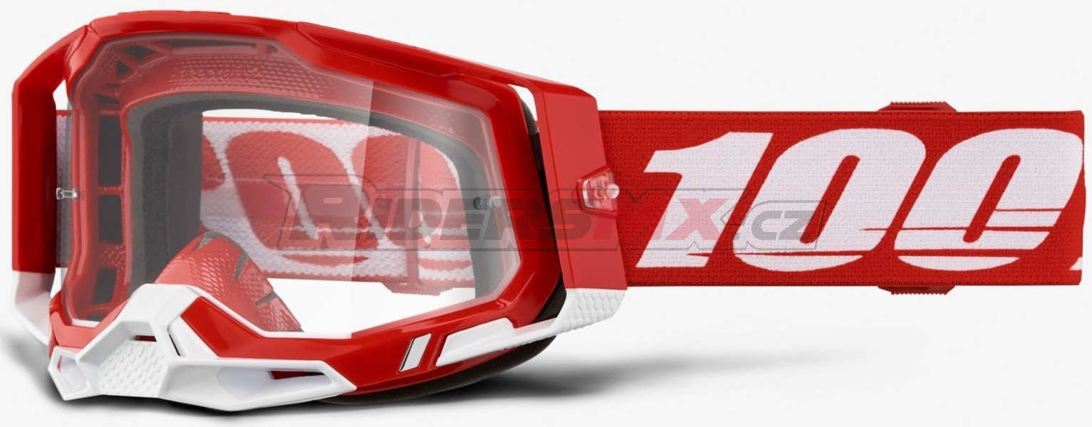 Mx Brýle 100% Racecraft 2 Goggle Red Clear Lens