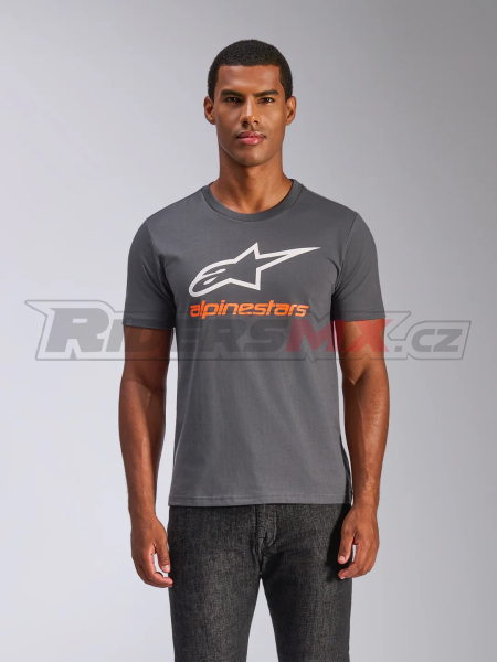 Pánské tričko Alpinestars Always 2.0 CSF Tee Charcoal/White/Orange