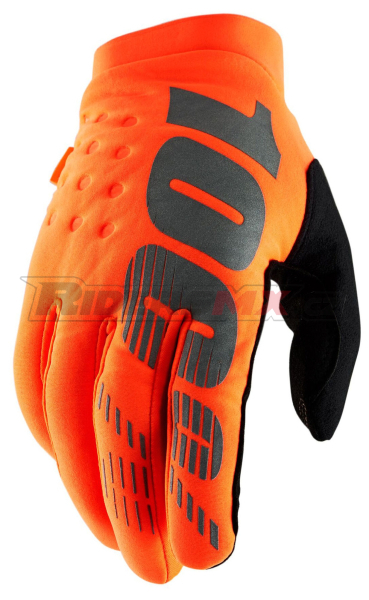 rukavice BRISKER, 100% (fluo oranžová/černá)