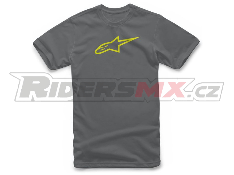 triko AGELESS CLASSIC, ALPINESTARS (šedá/žlutá fluo)