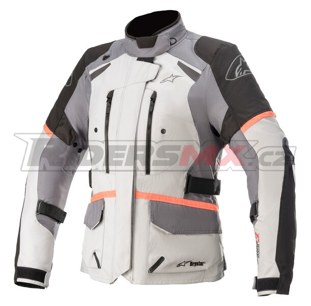 bunda STELLA ANDES DRYSTAR, TECH-AIR 5 kompatibilní, ALPINESTARS, dámská (světle šedá/tmavě šedá/černá/růžová fluo)