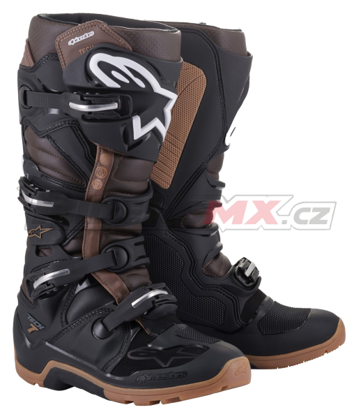 boty TECH 7 ENDURO, ALPINESTARS (černá/tmavá hnědá)