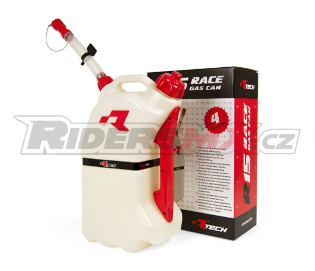 Kanystr na benzín RTECH GAS CAN LT 15 WITH FLEXIBLE HOSE SPOUT Red