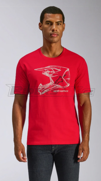 Pánské tričko Alpinestars Mx Helmet CSF Tee Red