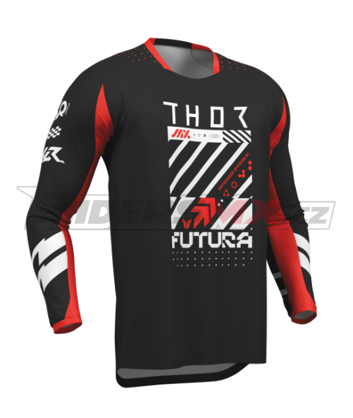 Dětský Mx Dres THOR Youth Launchmode Jersey Futura Black/Red 2026