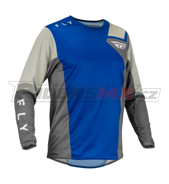dres KINETIC JET, FLY RACING - USA 2023 (modrá/šedá/bílá)