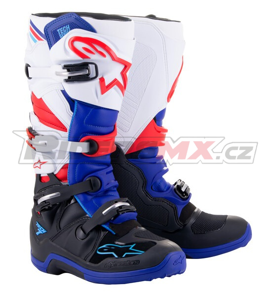 boty TECH 7, ALPINESTARS (černá/tmavě modrá/červená/bílá)