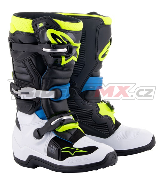 boty TECH 7 S, ALPINESTARS, dětské (černá/bílá/žlutá fluo/modrá) 2026
