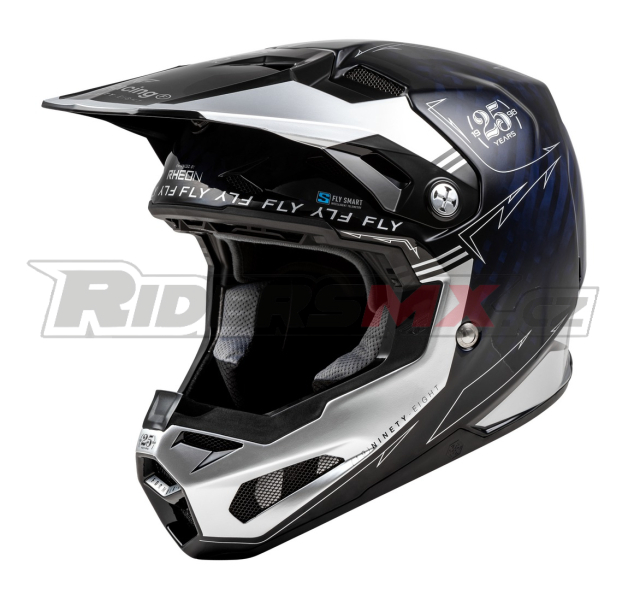 přilba FORMULA S CARBON, FLY RACING - USA (modrá/stříbrná)