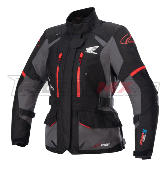 bunda STELLA ANDES DRYSTAR HONDA kolekce, TECH-AIR 5 kompatibilní, ALPINESTARS, dámská (černá/šedá/červená)