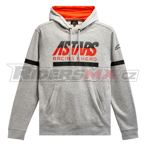 mikina CLUB HOODIE, ALPINESTARS (šedá/černá/červená)