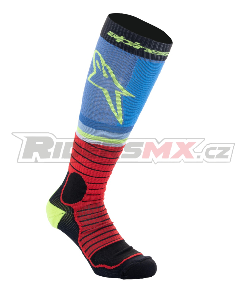 ponožky MX PRO, ALPINESTARS (černá/červená fluo/žlutá fluo/modrá) 2026