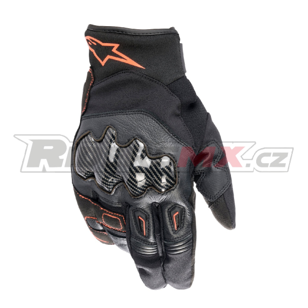 rukavice SMX-1 DRYSTAR, ALPINESTARS (černá/červená fluo) 2026