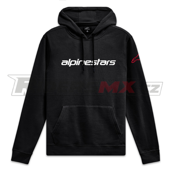 mikina WORDMARK HOODIE 3, ALPINESTARS (černá/bílá/červená)