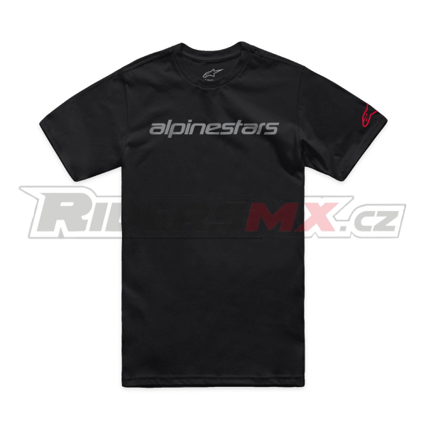 triko LINEAR WORDMARK 2.0 CSF, ALPINESTARS (černá/šedá/červená)