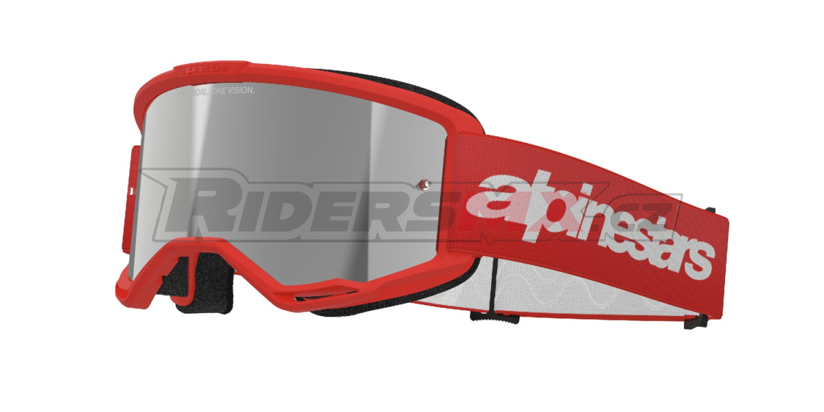 brýle VISION 3 WORDMARK, ALPINESTARS (červená, zrcadlové stříbrné plexi) 2027