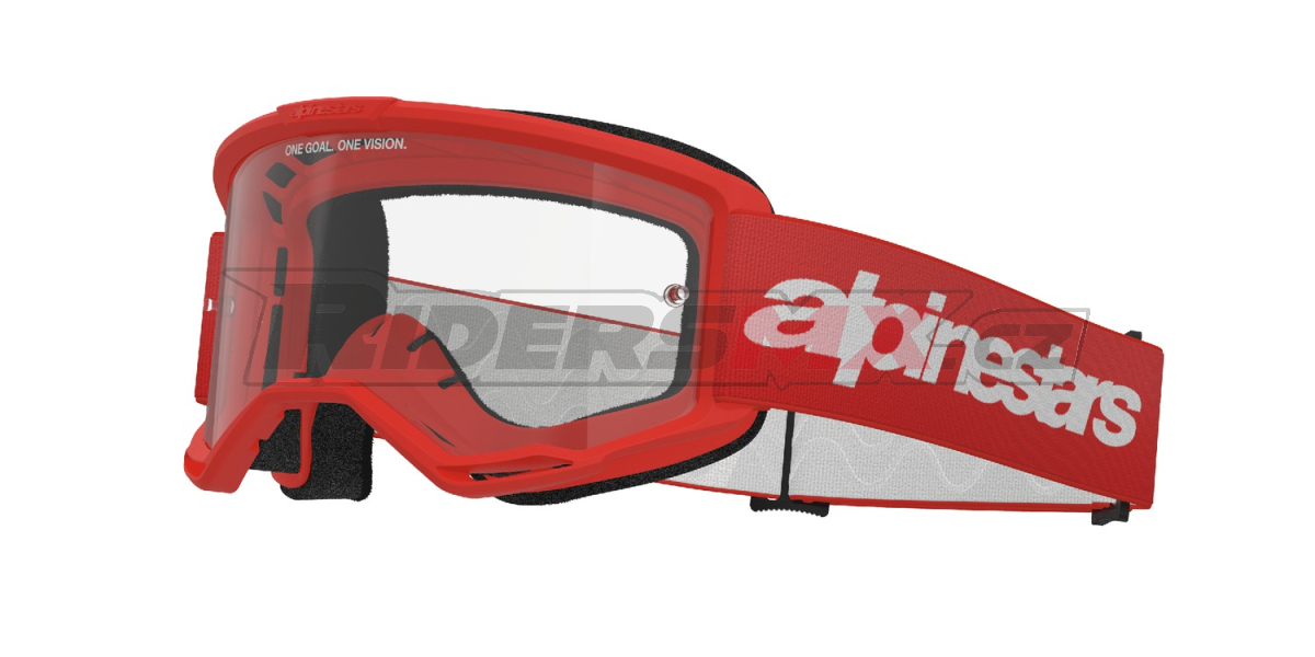 brýle VISION 3 WORDMARK, ALPINESTARS (červená, čiré plexi) 2027