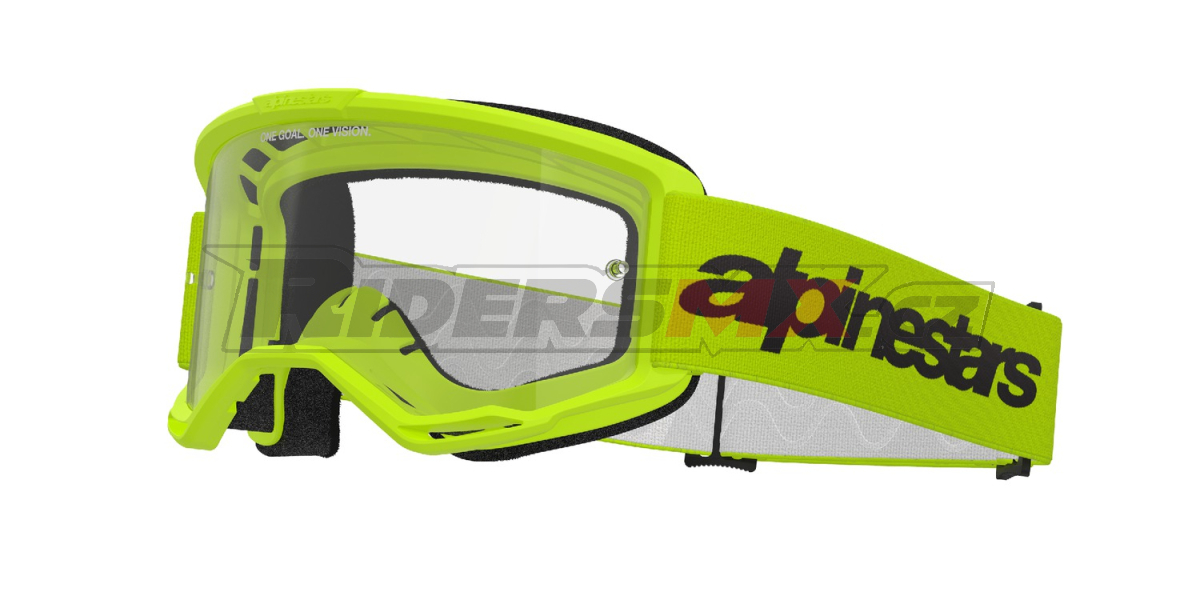 brýle VISION 3 WORDMARK, ALPINESTARS (žlutá fluo, čiré plexi) 2027