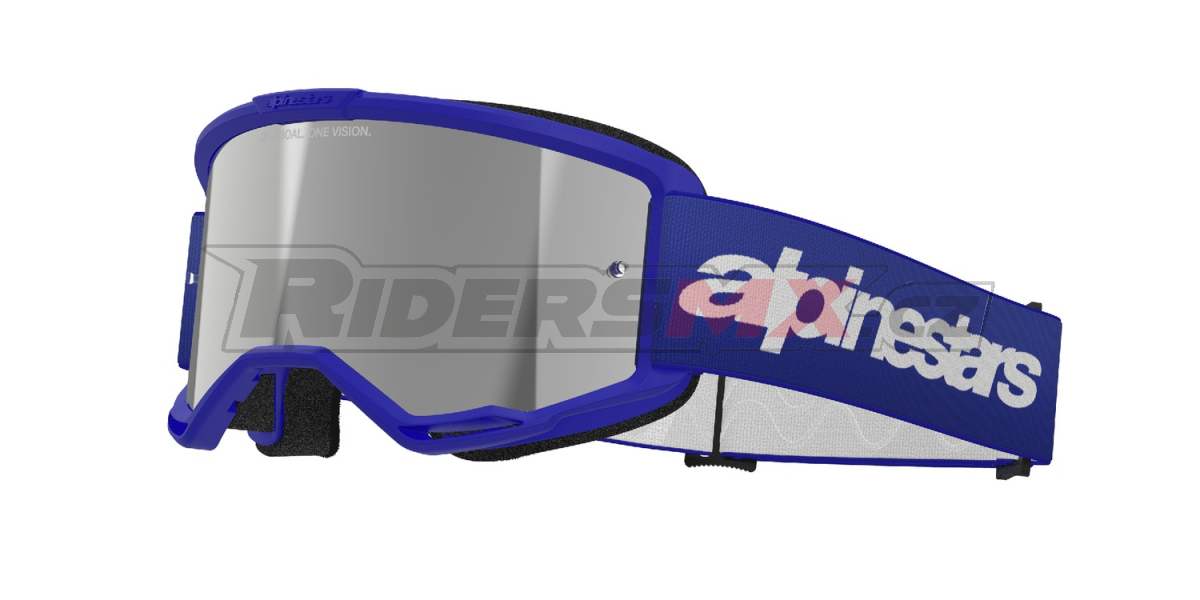 brýle VISION 3 WORDMARK, ALPINESTARS (modrá, zrcadlové stříbrné plexi) 2027