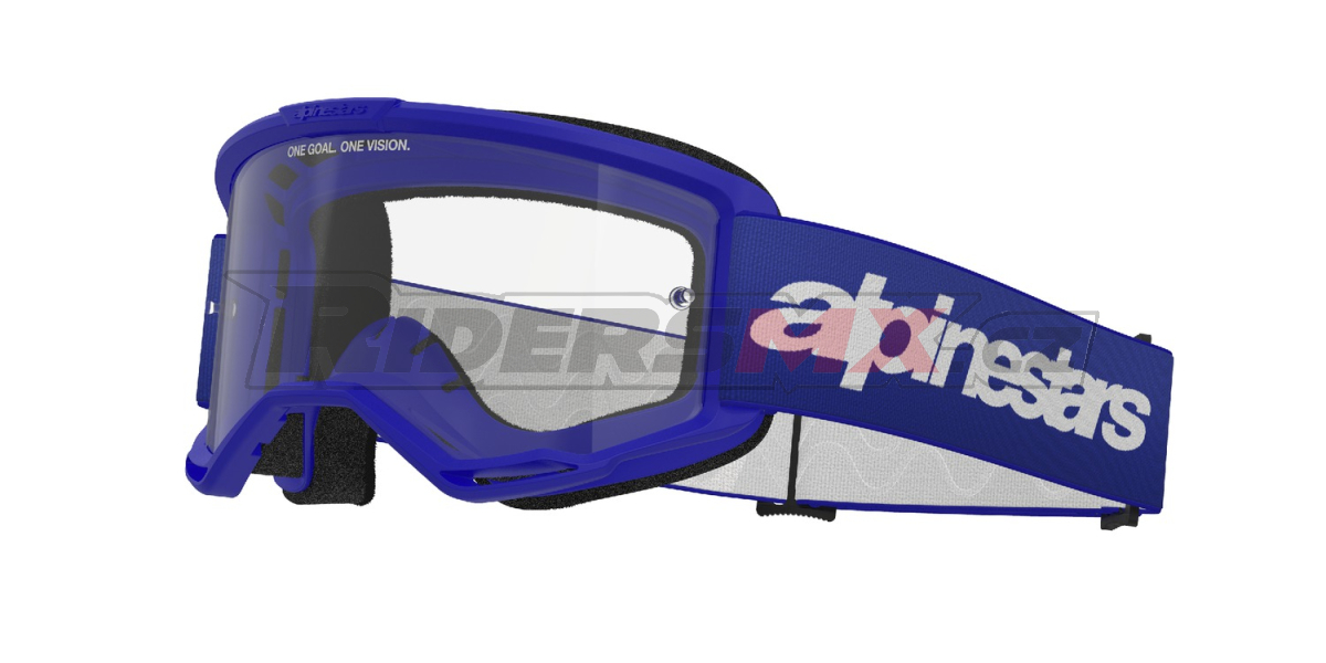 brýle VISION 3 WORDMARK, ALPINESTARS (modrá, čiré plexi) 2027