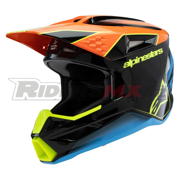 přilba S-M3 FRAY, ALPINESTARS, dětská (černá/oranžová fluo/žlutá fluo/tyrkysová) 2026