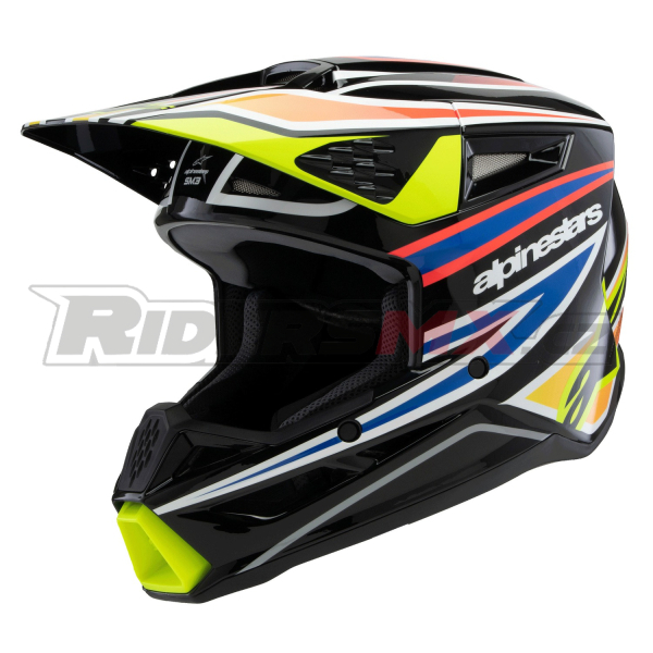 přilba S-M3 WURX, ALPINESTARS, dětská (černá/žlutá fluo/modrá/červená) 2026