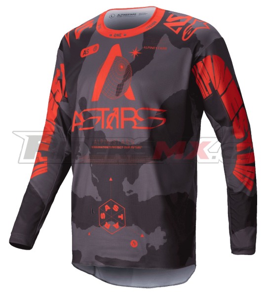 dres RACER HOLLOW, ALPINESTARS (šedá camo/oranžová fluo)