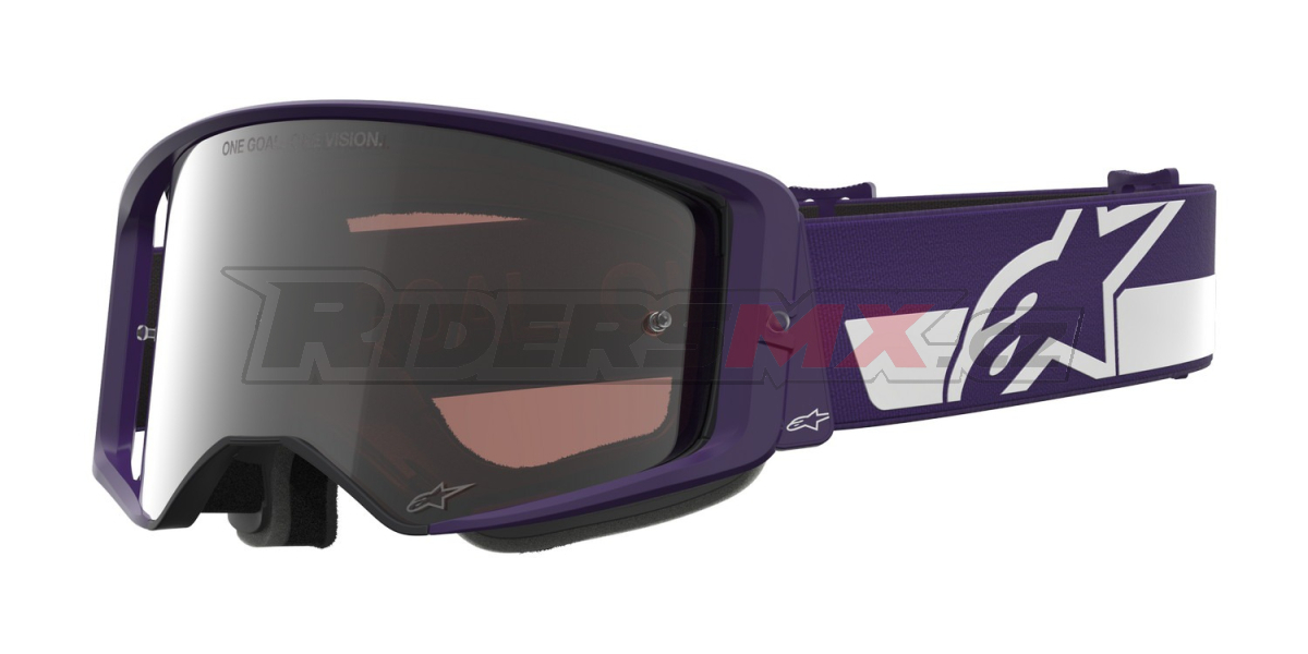 brýle SUPERTECH VISION HUNTA96 XXV, ALPINESTARS (fialová/bílá, zrcadlové stříbrné plexi)