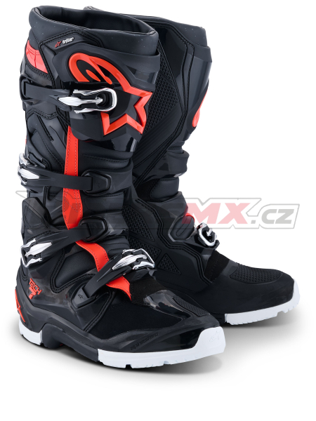 boty TECH 7 ENDURO DRYSTAR, ALPINESTARS (černá/červená fluo/bílá) 2026