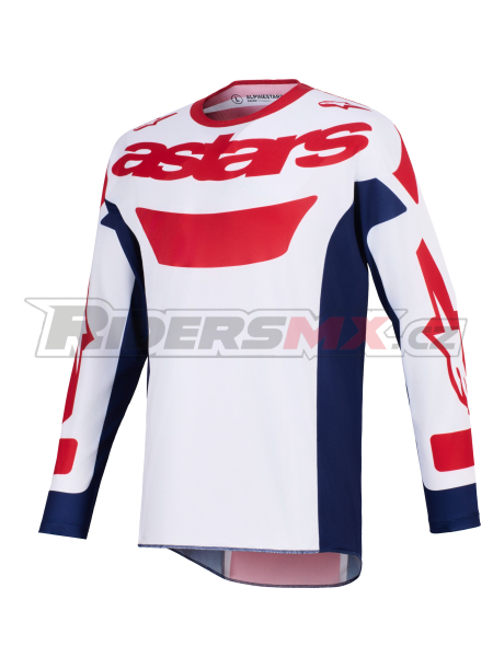 dres RACER RIWAY, ALPINESTARS (bílá/modrá/červená) 2026