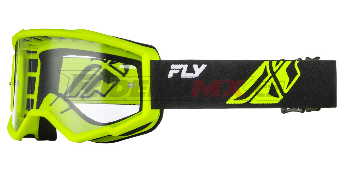 brýle FOCUS, FLY RACING - USA (černé/Hi-vis - čiré plexi)