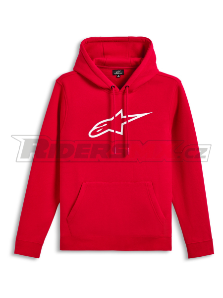 mikina AGELESS HOODIE 3, ALPINESTARS (červená/bílá)