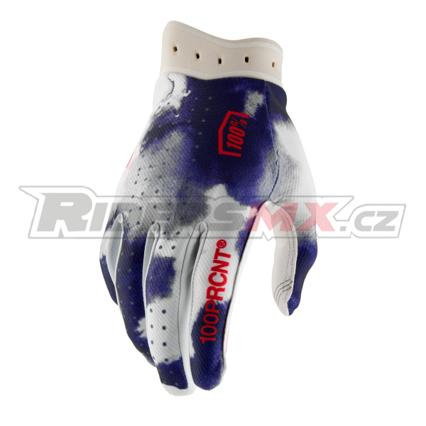 rukavice ITRACK, 100% - USA (modrá/bílá)
