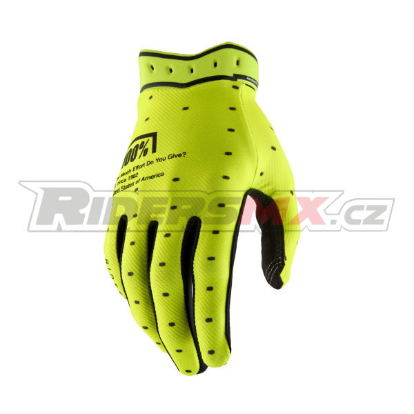 rukavice RIDEFIT, 100% - USA (fluo žlutá)