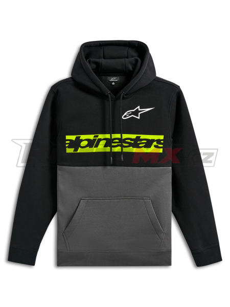 mikina PARALLEL HOODIE, ALPINESTARS (černá/šedá)